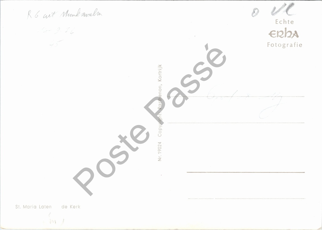 Sint-Martens-Latem - "St. Maria Laten de Kerk" - Historische poort – achterzijde van de originele postkaart