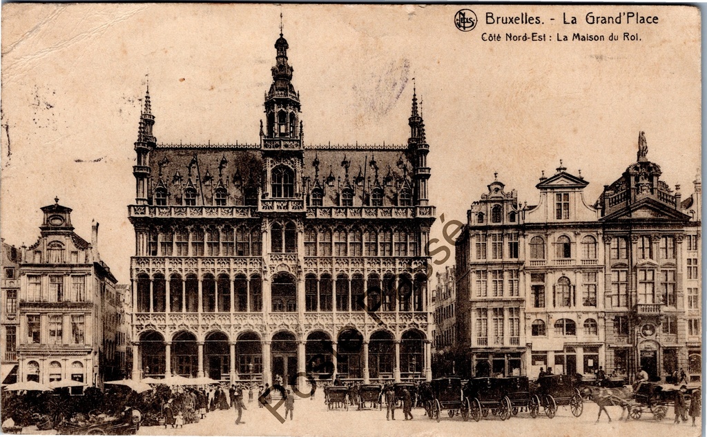 Brussels - "La Grand'Place Côté Nord-Est : La Maison du Roi" - Grand Place north-east side with the Breadhouse