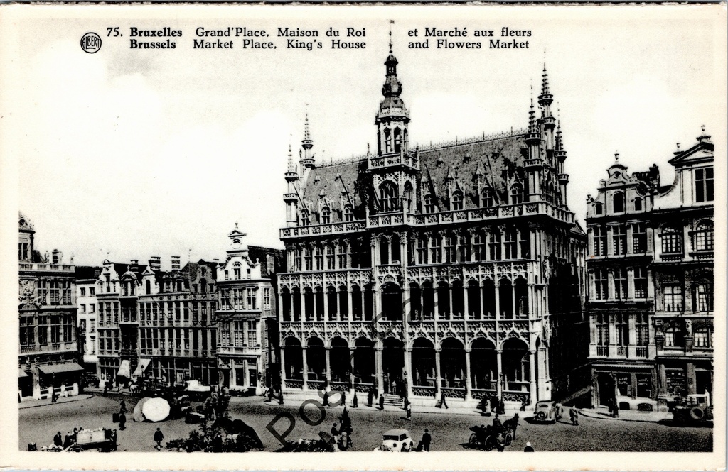 Brussel - "Grand'Place, Maison du Roi et Marché aux fleurs" - Grote Markt met Broodhuis en bloemenmarkt