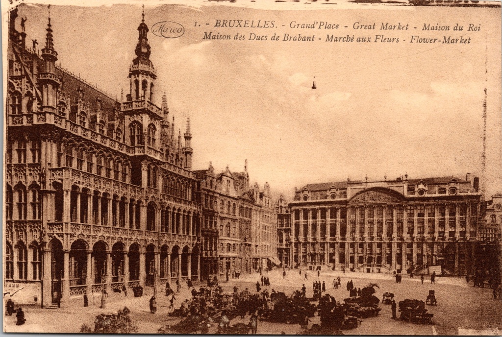 [img20251216_20090690] Brussels - "Grand'Place - Great Market - Maison du Roi" - Grand Place with Bread House and flower market