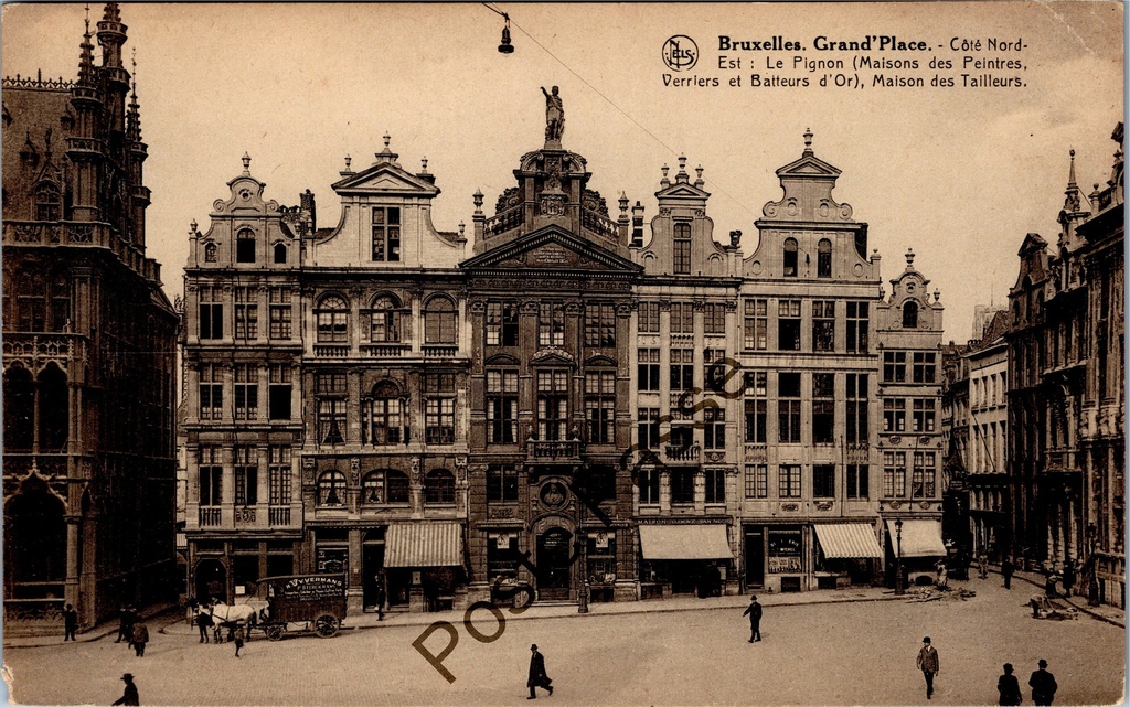 Brussel - "Grand'Place - Côté Nord-Est" - Grote Markt noordoostzijde met gildehuizen