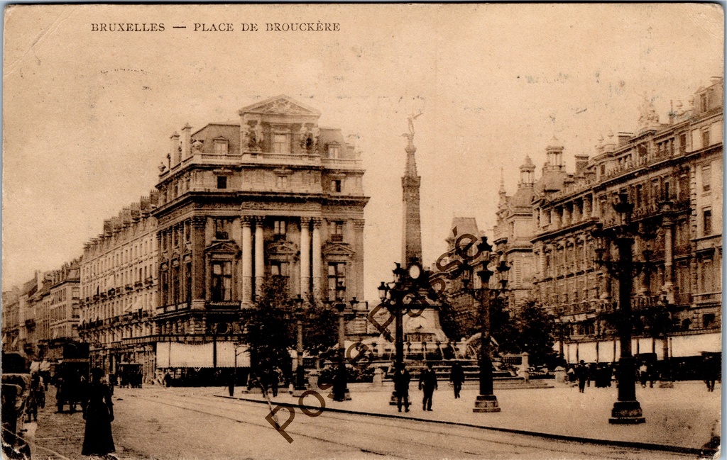 Brussel - "Place de Brouckère" - Brouckèreplein met historische gebouwen