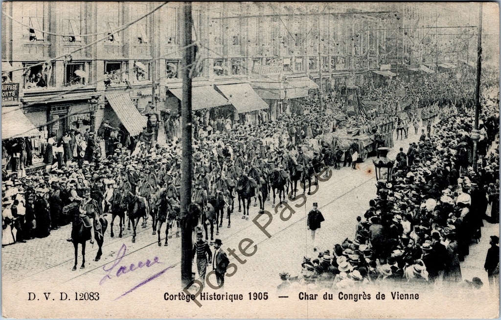 [Brussel0186] Brussels - "Cortège Historique 1905 - Char du Congrès de Vienne" - Historique Stoet 1905 - Pavement Congress of Vienna