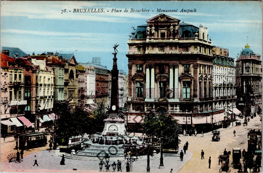 [Brussel0150] Bruxelles - "Place de Brouckère - Monument Anspach" - Place de Brouckère avec monument Anspach