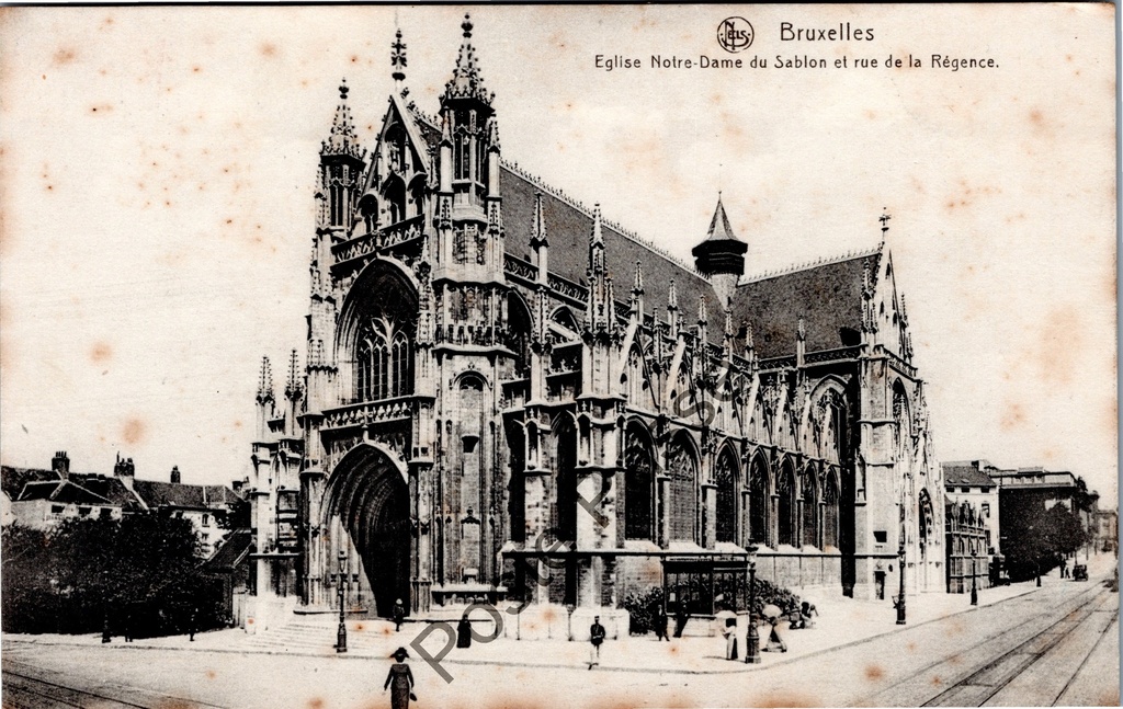 [Brussel0130] Brussels - "Eglise Notre-Dame du Sablon et rue de la Régence" - Our Lady of the Sablon and rue de la Régence