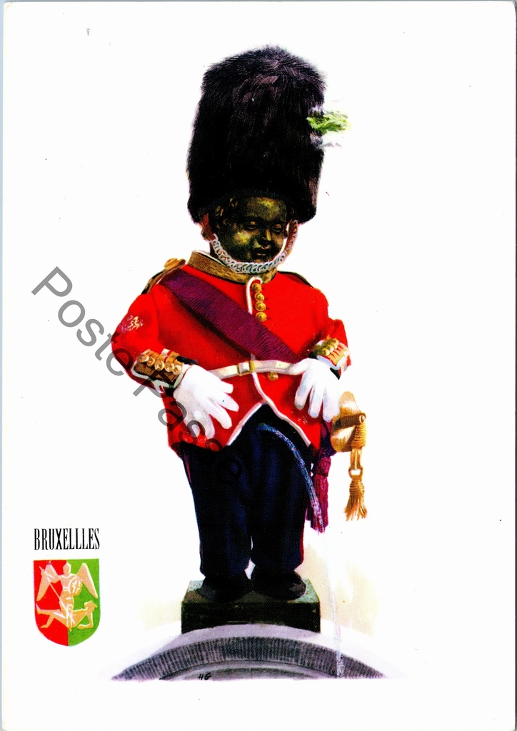 Brussel - "MANNEKEN-PIS als Welsh-Guards" - Manneken Pis in Welsh Guards uniform