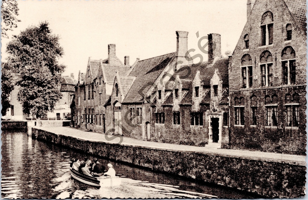[Brugge0068] Bruges - "De Groene Rei" - View of the Groene Rei with tour boat