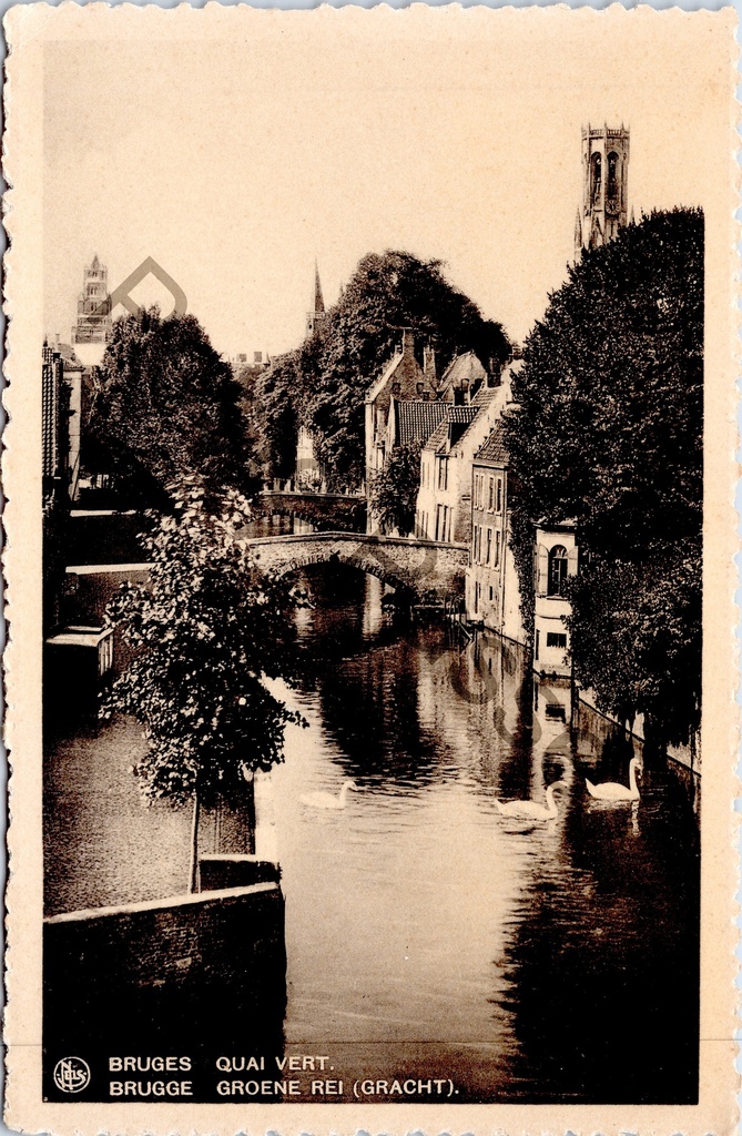 [Brugge0084] Brugge - "Quai Vert / Groene Rei (Gracht)" - Zicht op de Groene Rei gracht