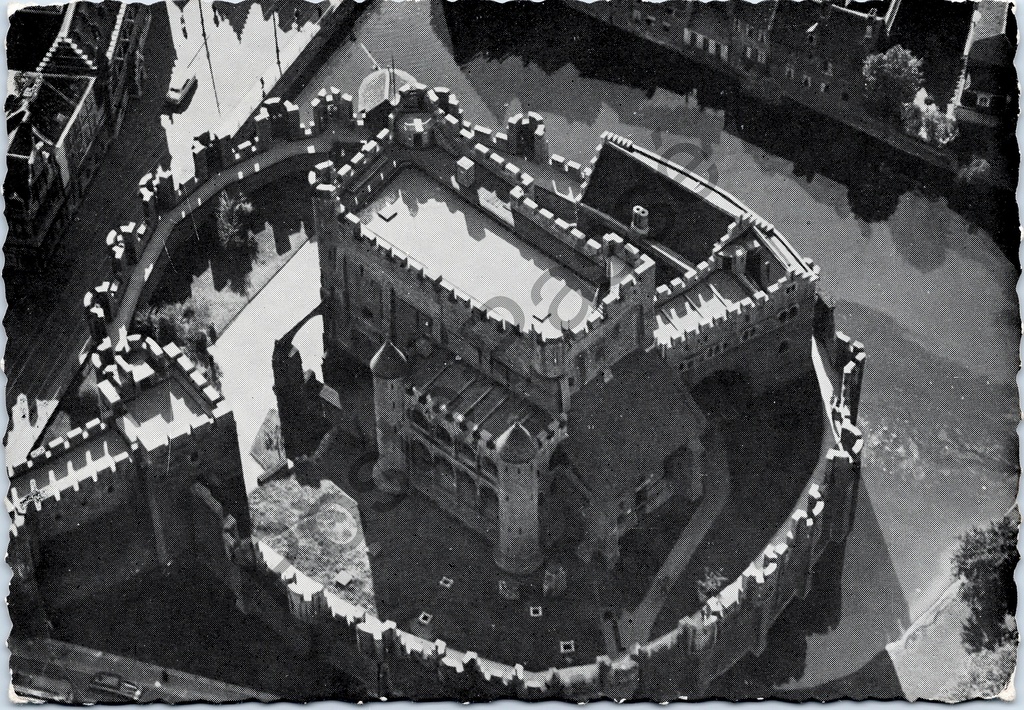 Gent - "'s Gravensteen - Château des Comtes" - Luchtfoto van het Gravensteen (Gravenkasteel)