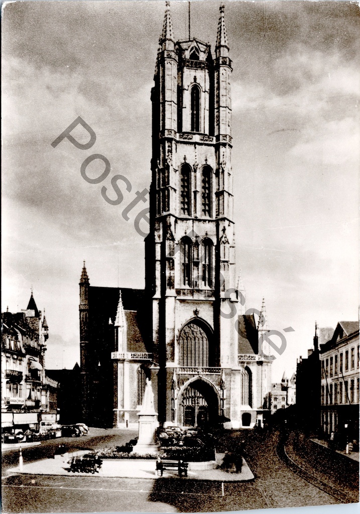 [Gent0334] Gand - "Gand, Cathédrale, St Baafs" - Vue aérienne de la cathédrale St Baafs