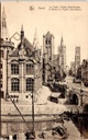 Gent - "La Poste, l'Eglise Saint-Nicolas, le Beffrol et l'Eglise Saint-Bavon" - Het Postkantoor, de Sint-Niklaaskerk, het Belfort en de Sint-Baafskathedraal