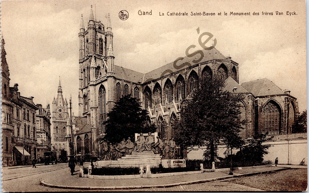 Gent - "La Cathédrale Saint-Bavon et le Monument des frères Van Eyck" - Sint-Baafskathedraal met Van Eyckmonument