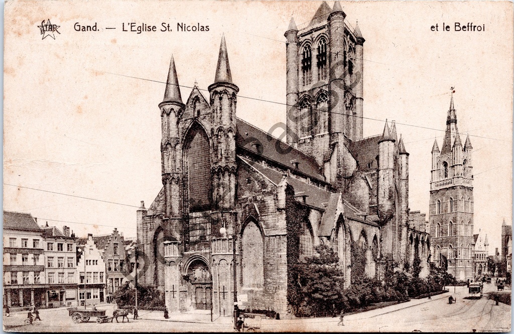 [Gent0402] Ghent - "Gand. - L'Eglise St. Nicolas et le Beffroi" - Church of St. Nicolas and Belfry