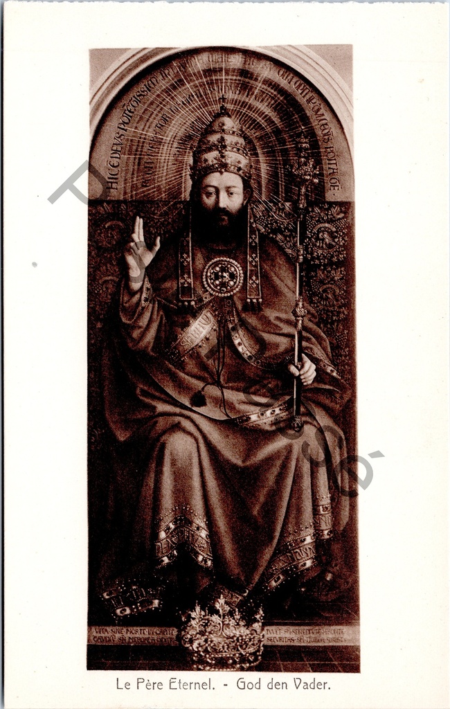 [Gent0442] Ghent - "Le Père Éternel. - God the Father." - God the Father, detail from the Lamb of God (Van Eyck)