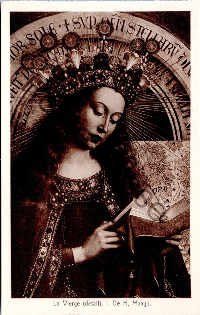 [Gent0444] Ghent - "La Vierge (détail). - The Blessed Virgin." - Detail of the Blessed Virgin from The Mystic Lamb (Van Eyck)