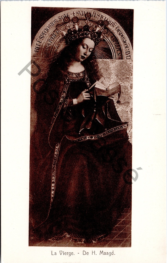 [Gent0446] Ghent - "La Vierge. - The Blessed Virgin." - The Blessed Virgin, detail from The Mystic Lamb (Van Eyck)