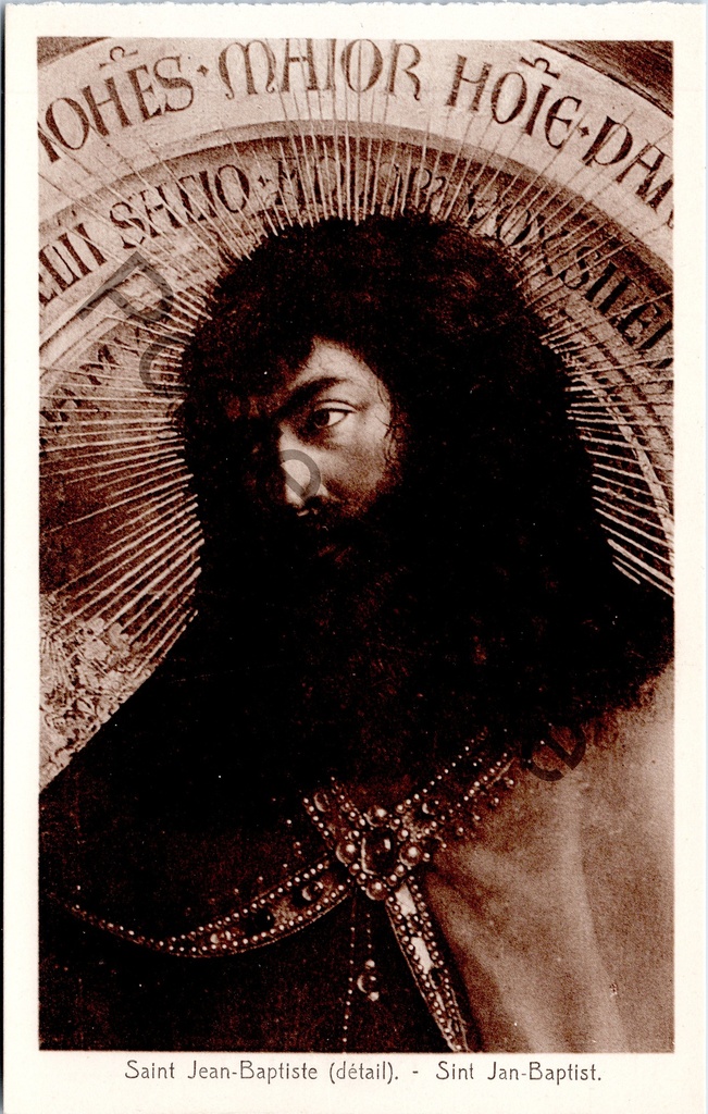 Gent - "Saint Jean-Baptiste (détail). - Sint Jan-Baptist." - Detail van Sint-Jan-Baptist, Het Lam Gods (Van Eyck)