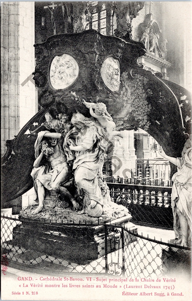 [Gent0472] Gand - "Cathédrale St-Bavon - La Vérité montre les livres saints au Monde" - Chaire de Vérité, Cathédrale St-Bavon