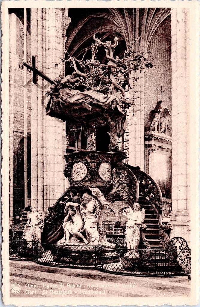 Ghent - "Gand - Eglise St. Bavon - La Chaire de Vérité" - Pulpit of St Bavon's Cathedral