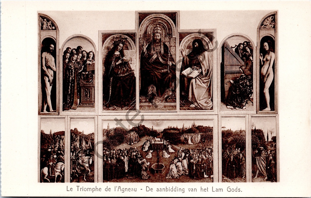 Ghent - "Le Triomphe de l'Agneau - The Adoration of the Mystic Lamb" - Van Eyck's Altarpiece of the Mystic Lamb in Saint Bavo's Church