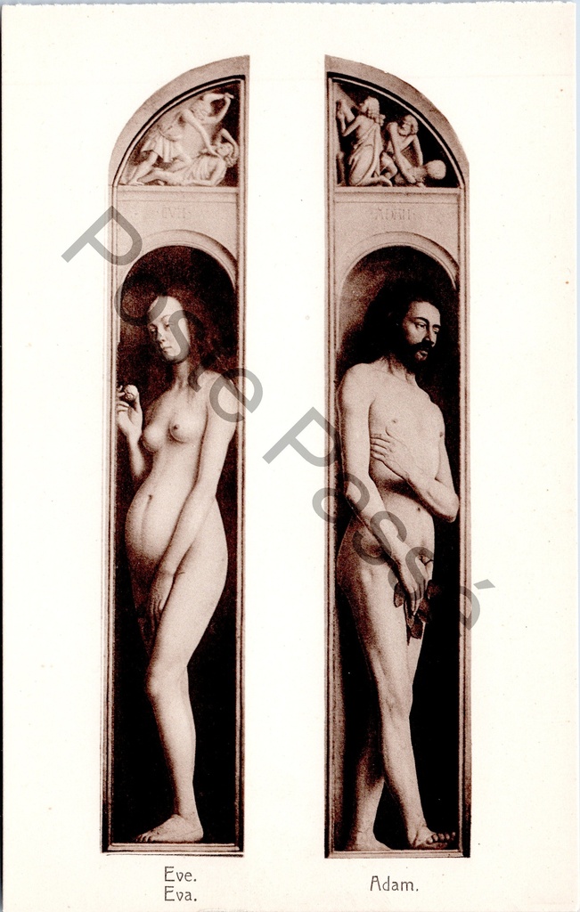 [Gent0550] Gand - "Adam. / Eve. Eve." - Panneaux Adam et Ève du Retable de l'Agneau de Dieu, Van Eyck