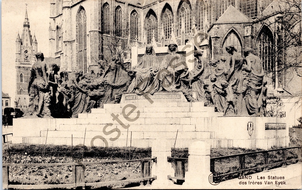 Gent - "Les Statues des frères Van Eyck" - Monument van de gebroeders Van Eyck