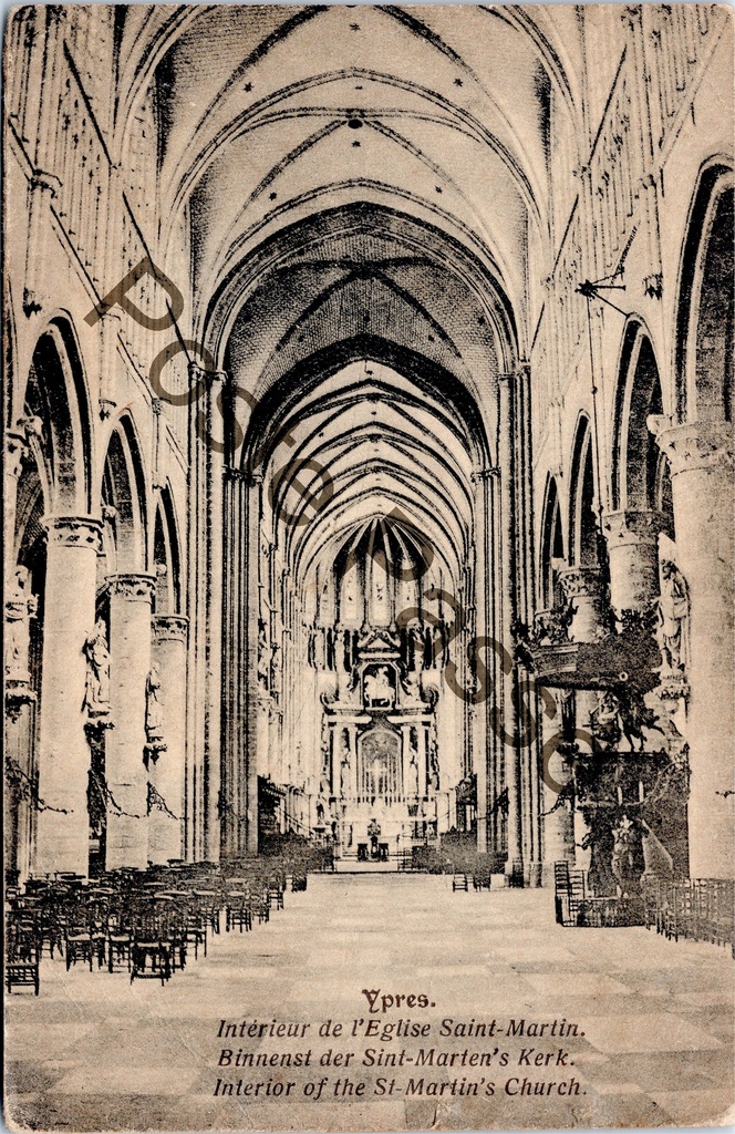 [Ieper0008] Ypres - "Intérieur de l'Eglise Saint-Martin" - Interior of Saint Martin's Cathedral