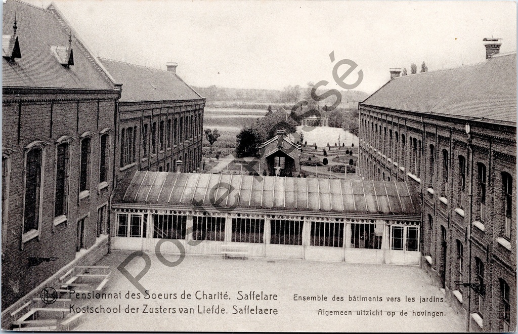 [Lochristi0096] Saffelaere - "Kostschool der Zusters van Liefde. Saffelaere" - Vue générale des cours de l'internat