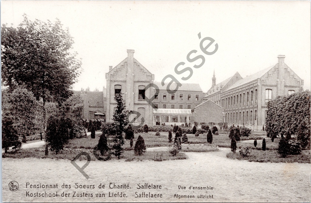 [Lochristi0100] Saffelaere - "Pensionnat des Soeurs de la Charité. Saffelaere - Vue générale" - Vue générale du pensionnat des Soeurs de la Charité