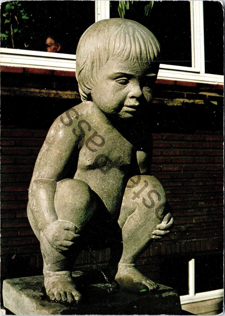Brussel - "Mietje Stroel, Zelzate, verloofd met Manneken Pis op 13 - 2 - 1976 te Brussel" - Sculptuur Manneken Pis