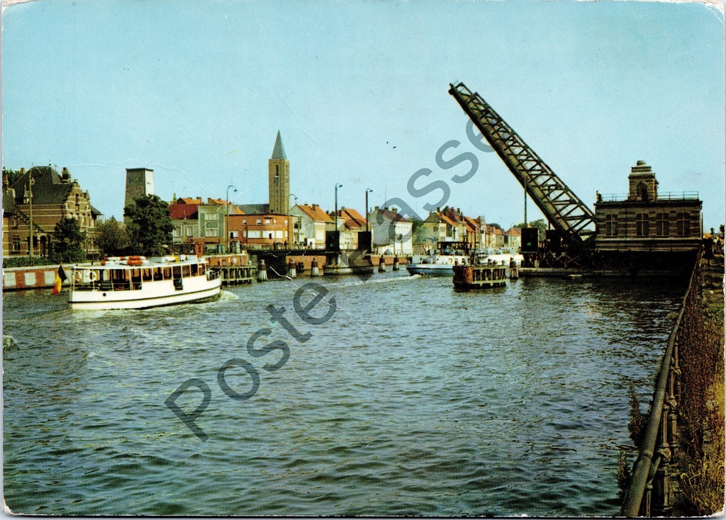 [Oostakker0156] Zelzate - "Kanaal Gent-Terneuzen" - Ophaalbrug over het Kanaal Gent-Terneuzen met passagiersboot