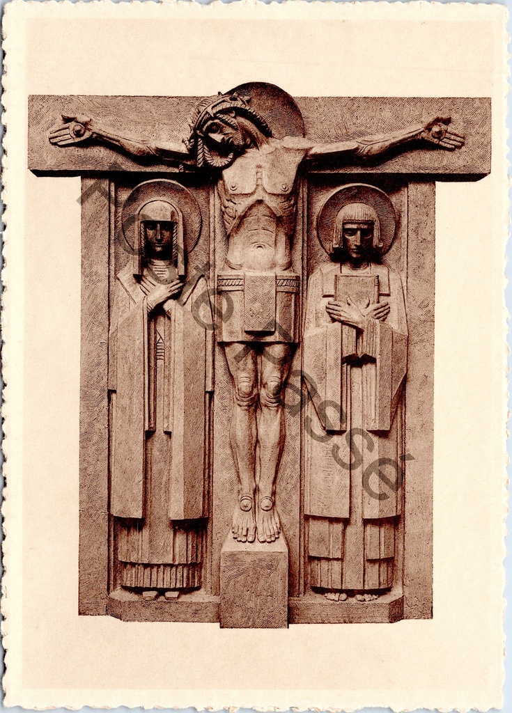 Sint-Amandsberg - "Calvaire de l'Eglise Notre Dame Vieille Barrière Mont St. Amand" - Calvarie van de O.L.V. Kerk Oude Barreel, beeldhouwwerk van Oscar Sinia