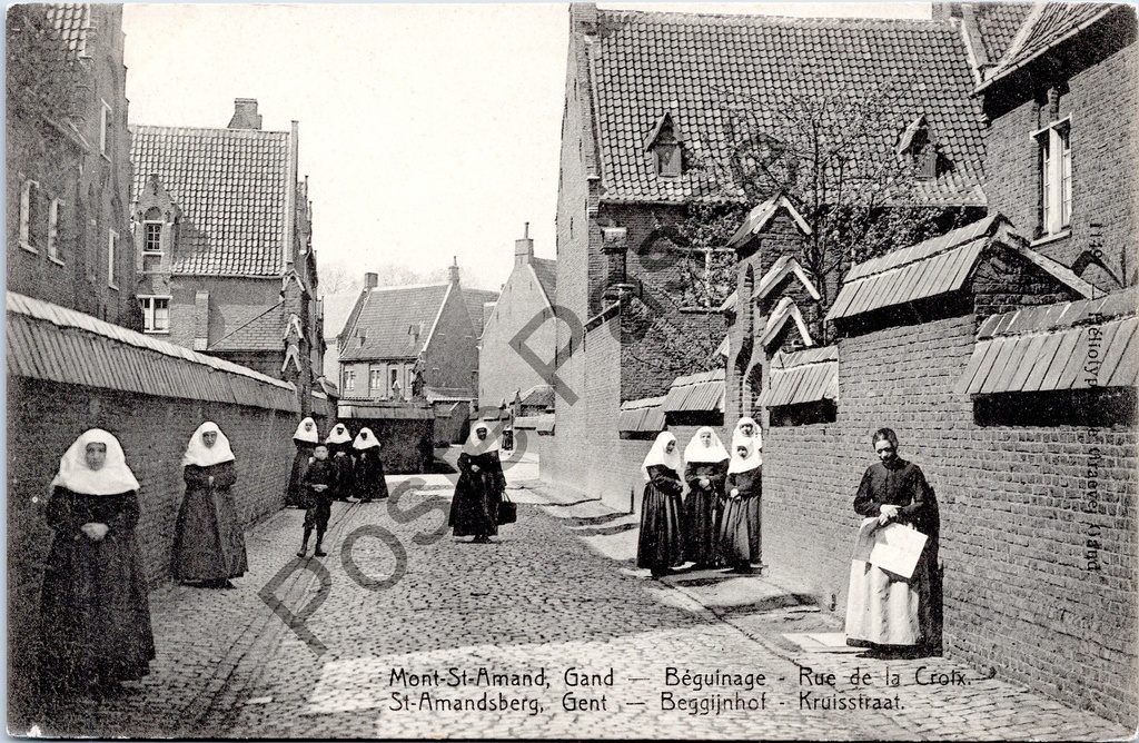 Ghent - "St-Amandsberg, Ghent - Beggijnhof - Kruisstraat" - Beguinage Kruisstraat with beguines
