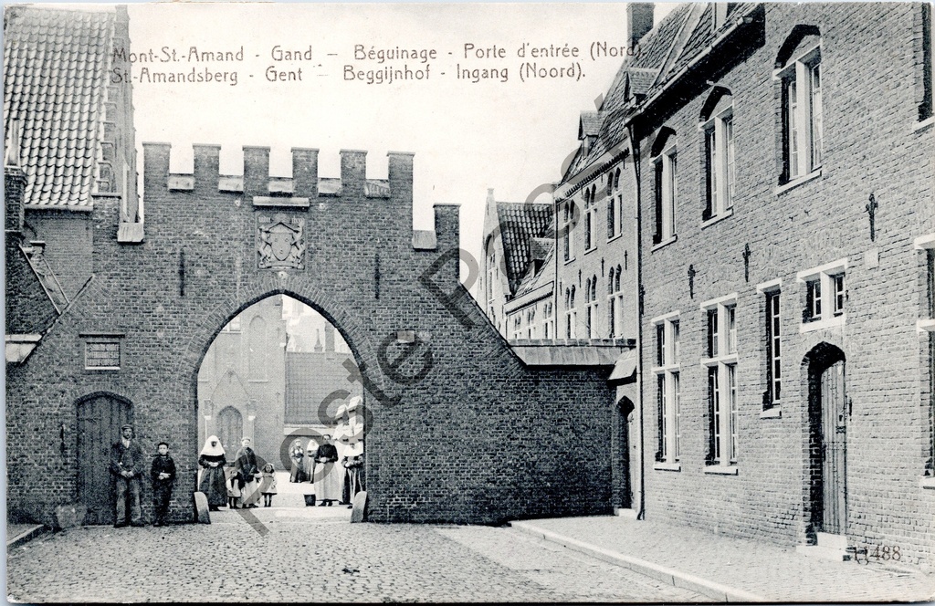 Ghent - "St.-Amandsberg - Ghent - Beggijnhof - Entrance (North)". - North entrance to the Beggijnhof in Sint-Amandsberg