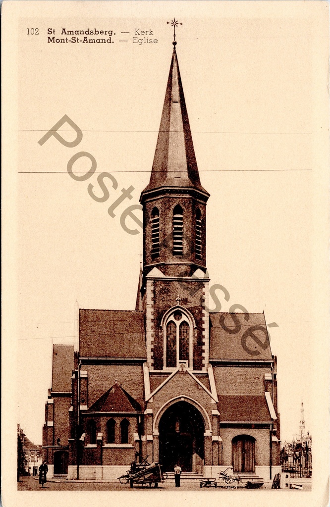 [sint amansdsbreg0210] Sint-Amandsberg - "St Amandsberg. - Church / Mont-St-Amand. - Eglise" - Eglise de Sint-Amandsberg.