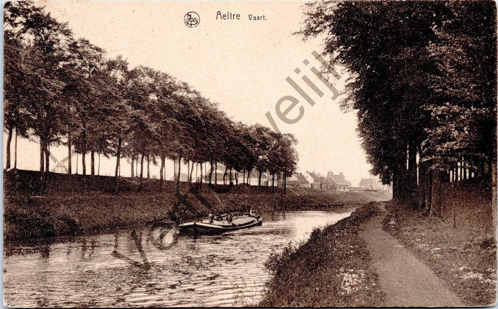 [Aalter0180] Aalter - "Aeltre Vaart". - Vue du canal avec bateau et arbres