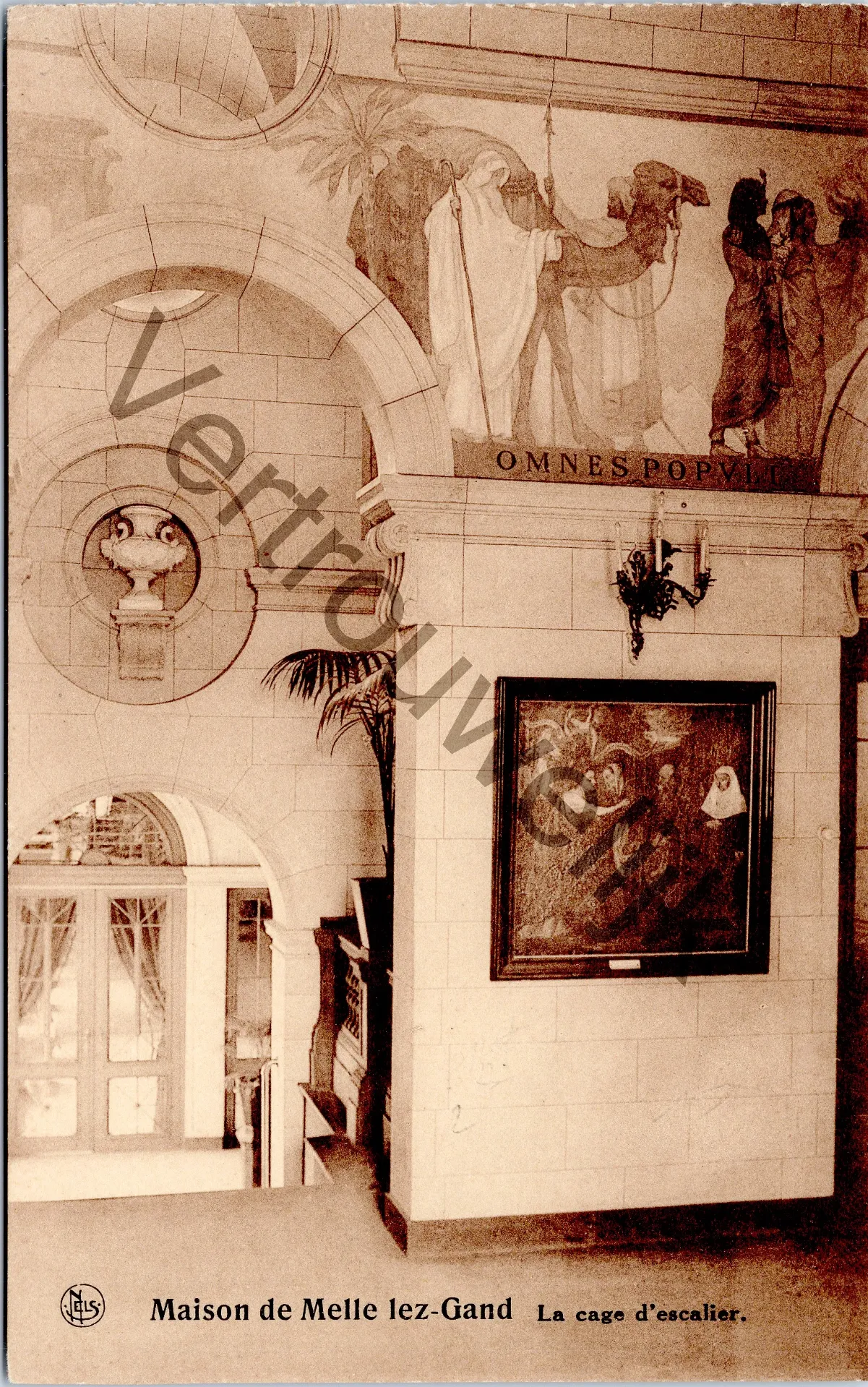 Gent- "Maison de Melle lez-Gand La cage d'escalier." - Trappenhuis van het Huis van Melle bij Gent