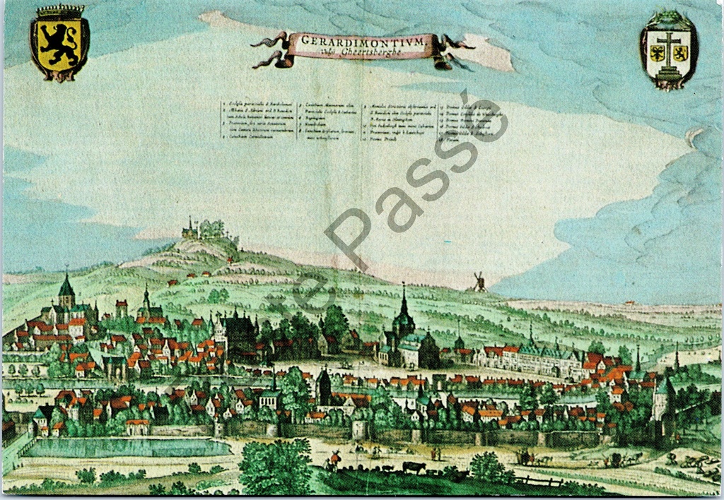 [Geraardsbergen0298] Geraardsbergen - "GERARDIMONTIUM, alias Gheertsberghe" - 17e eeuws stadsplan