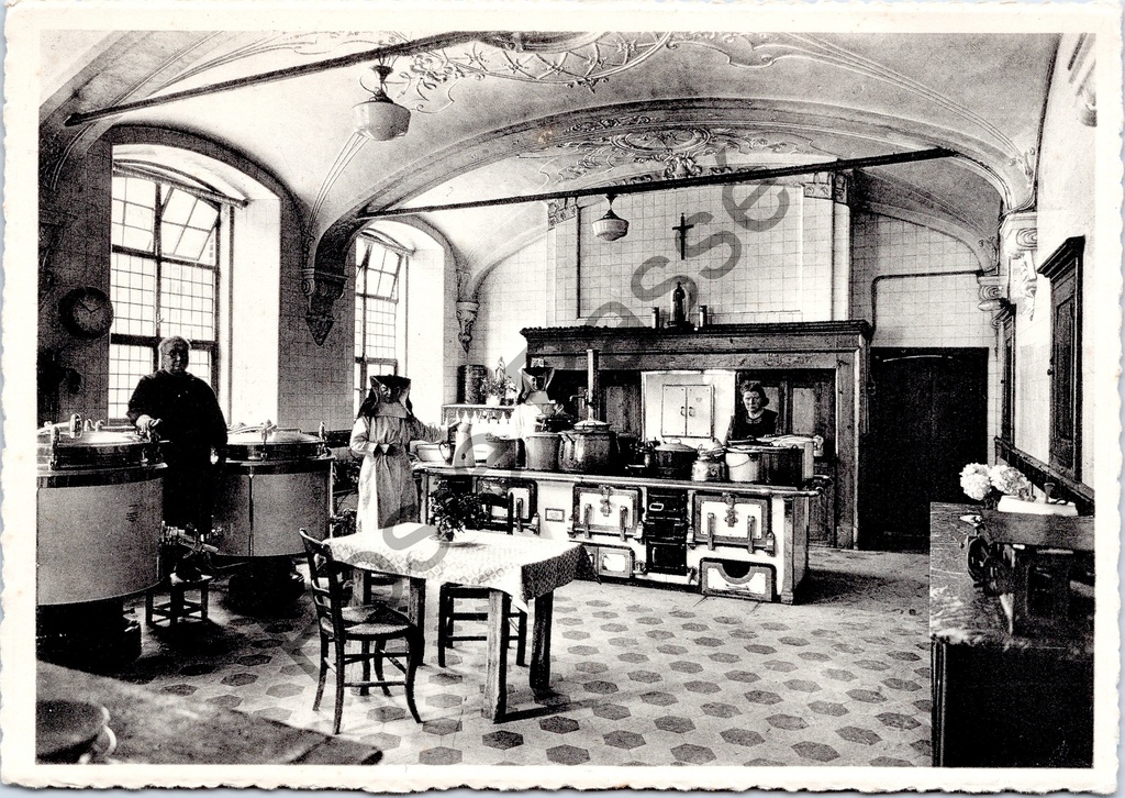 [Zottegem0292] Velzeke-Ruddershove - "Gesticht St-Franciscus Grauwzusters Penitenten - Kitchen" - Kitchen of St-Franciscus Institution