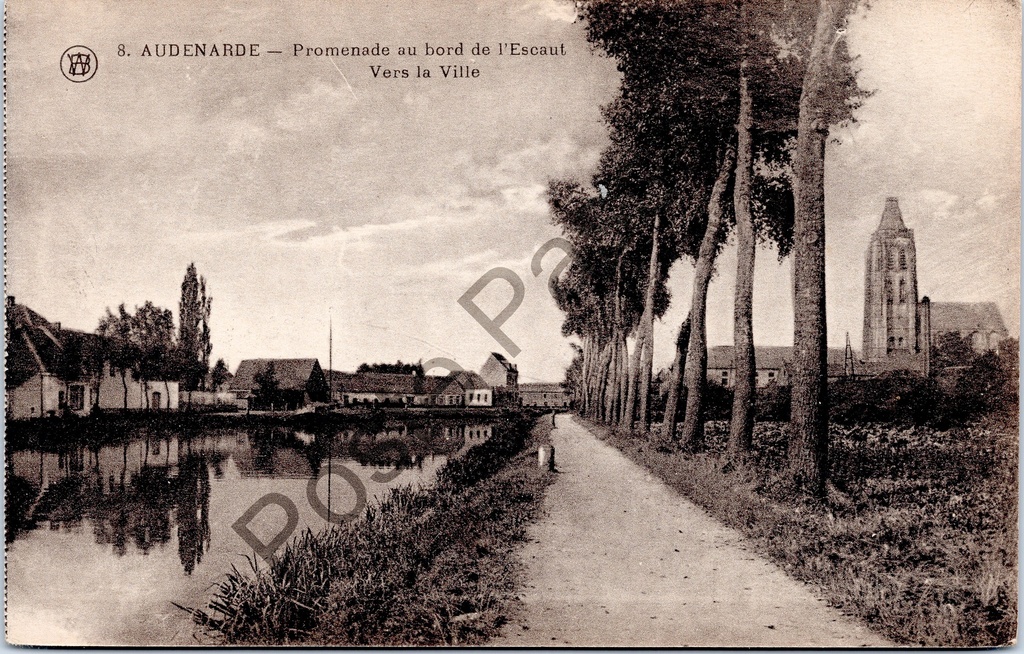 [Oudenaarde0254] Oudenaarde - "Promenade au bord de l'Escaut - Vers la Ville" - Walk along the Scheldt towards the city