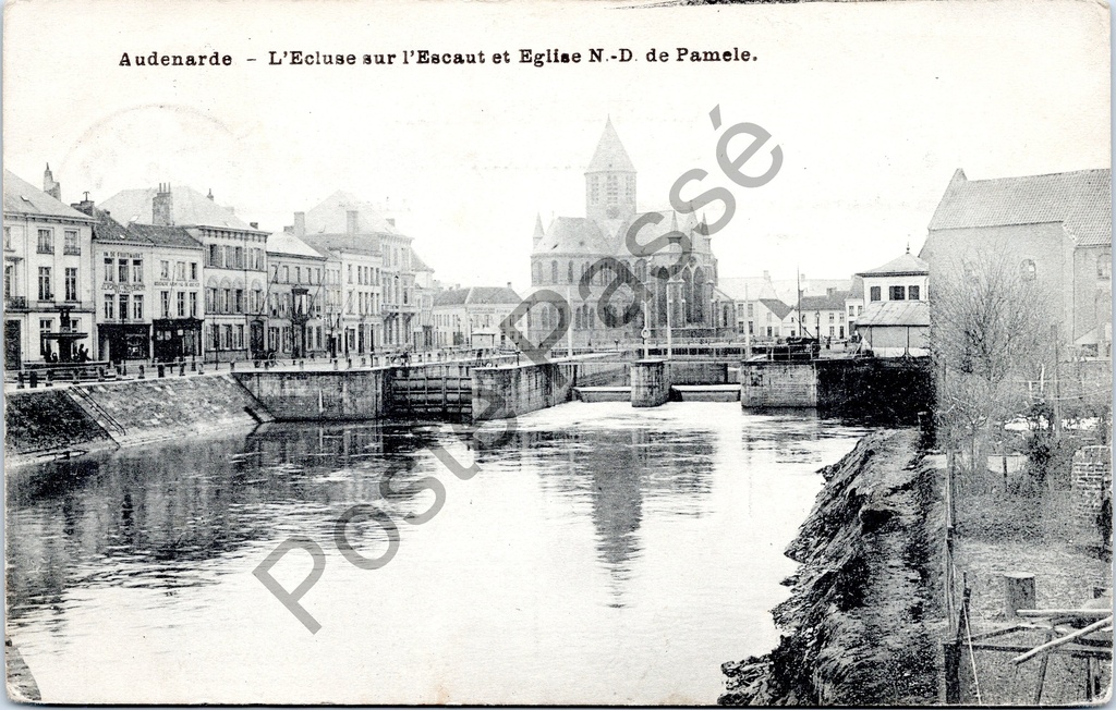 Oudenaarde - "L'Ecluse sur l'Escaut et Eglise N.-D. de Pamele" - Scheldesluis and OLV Church of Pamele