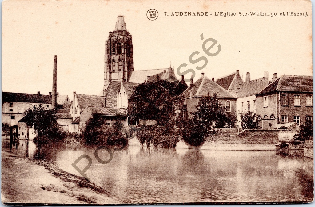 Oudenaarde - "L'Eglise Ste-Walburge et l'Escaut" - Church of Saint Walburga and the Scheldt