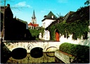 Ronse - "Vijver Cambier - Etangs Cambier" - Vue des étangs de Cambier avec le pont et l'église