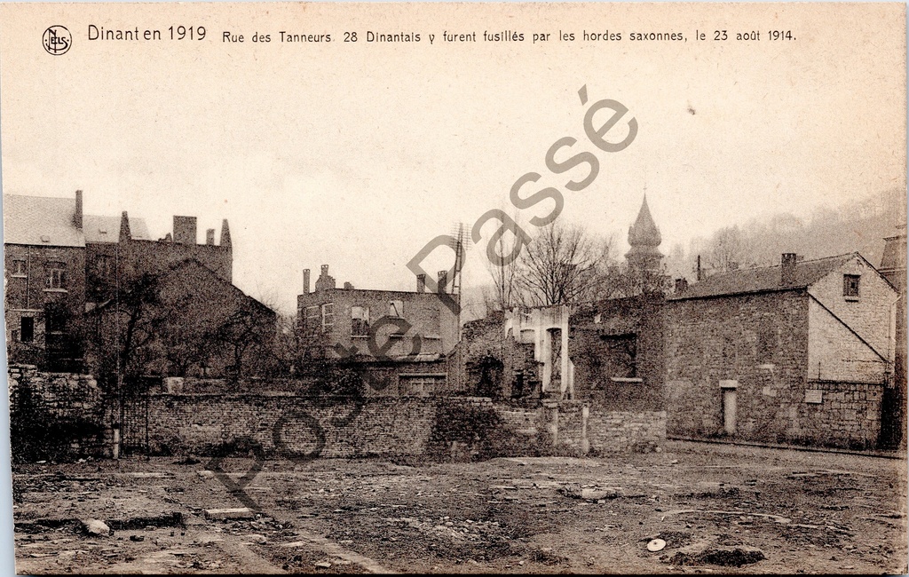 [Dinant0194] Dinant - "Rue des Tanneurs" - Looiersstraat, oorlogsruïnes 1919