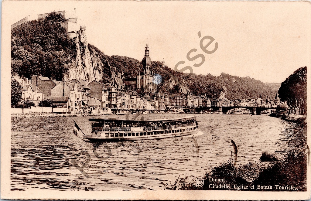 [Dinant0214] Dinant - "Citadelle, Eglise et Bateau Touristes" - Citadel, kerk en toeristenboot aan de Maas