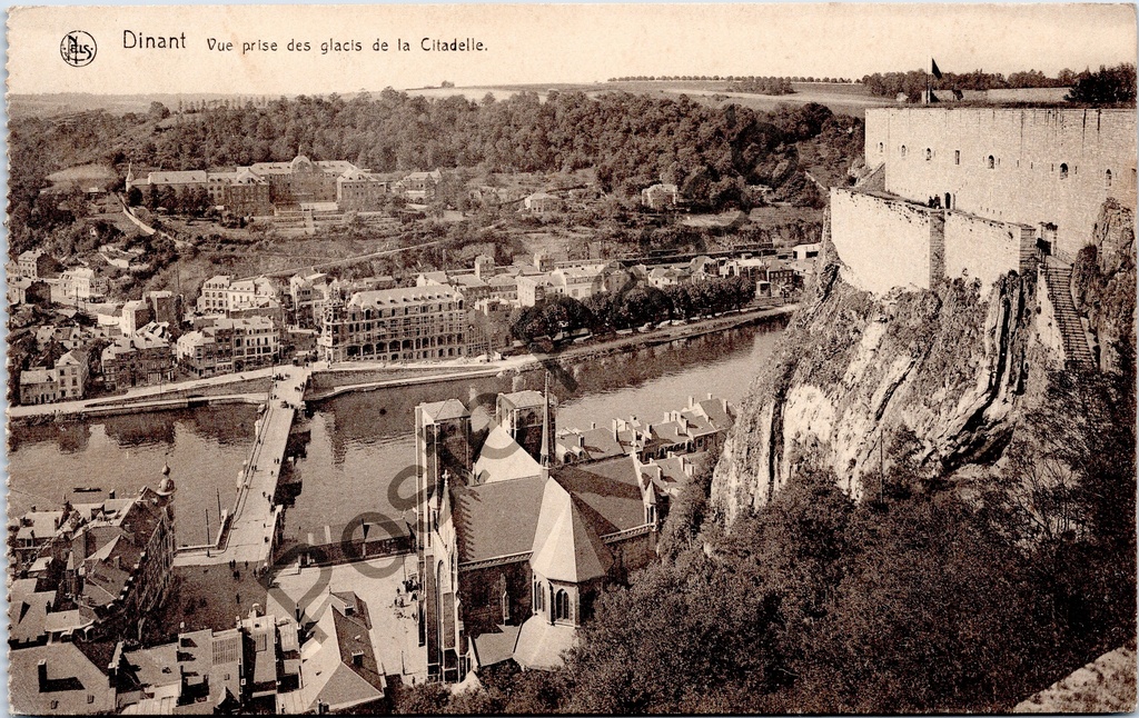 [Dinant0244] Dinant - "Vue prise des glacis de la Citadelle" - Panoramisch zicht vanaf de citadel