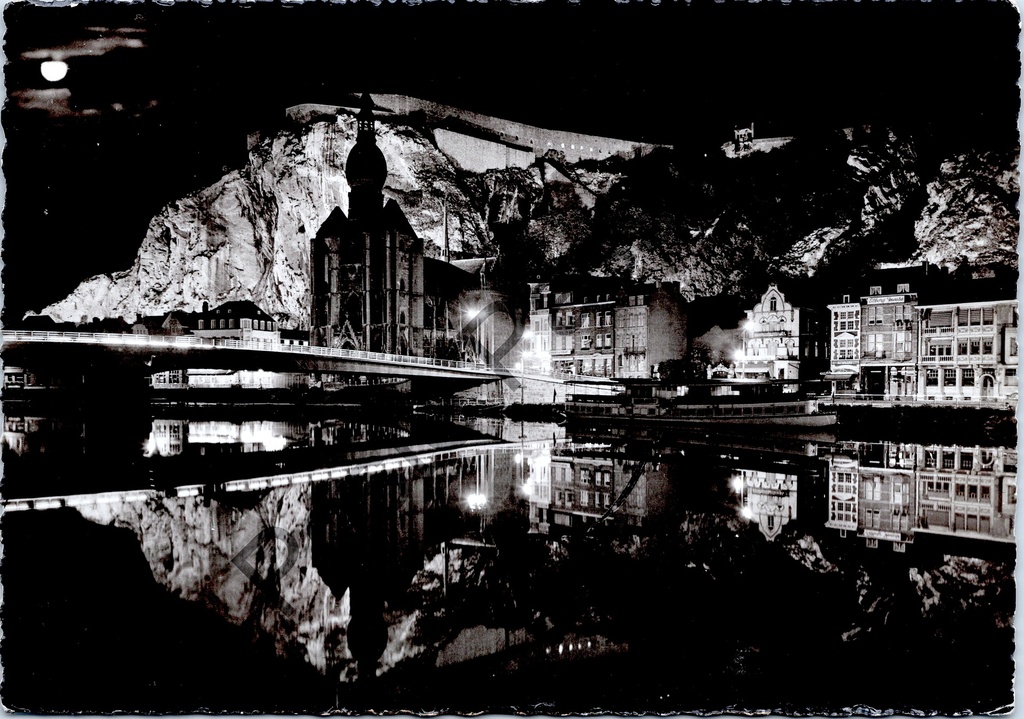 [Dinant0298] Dinant - "DINANT la nuit" - Nachtopname van Dinant met citadel en collegiale kerk