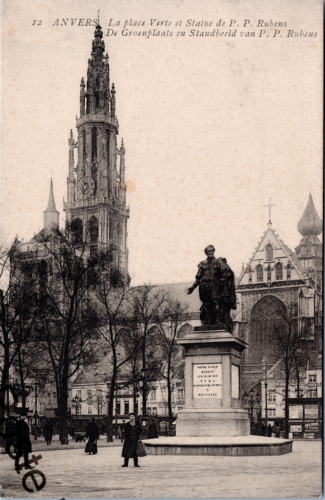 [Antwerpen12] Antwerpen - "La place Verte et Statue de P. P. Rubens" - Groenplaats met Rubenstandbeeld