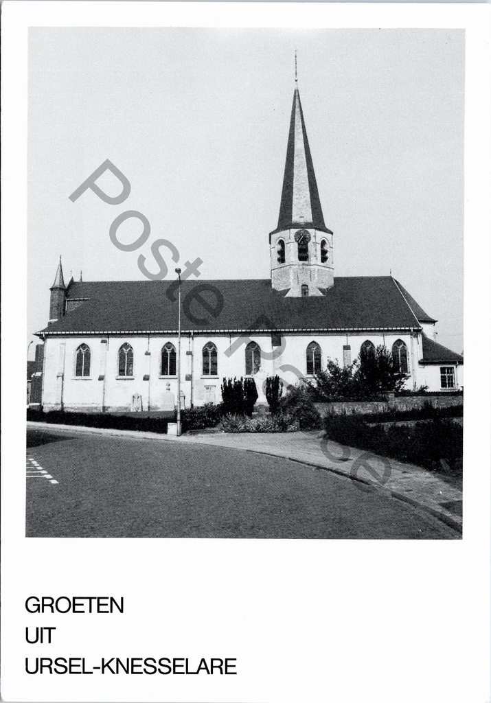 [Deinze1 (48)] Knesselare - "Greetings from Ursel-Knesselare" - Church of Knesselare