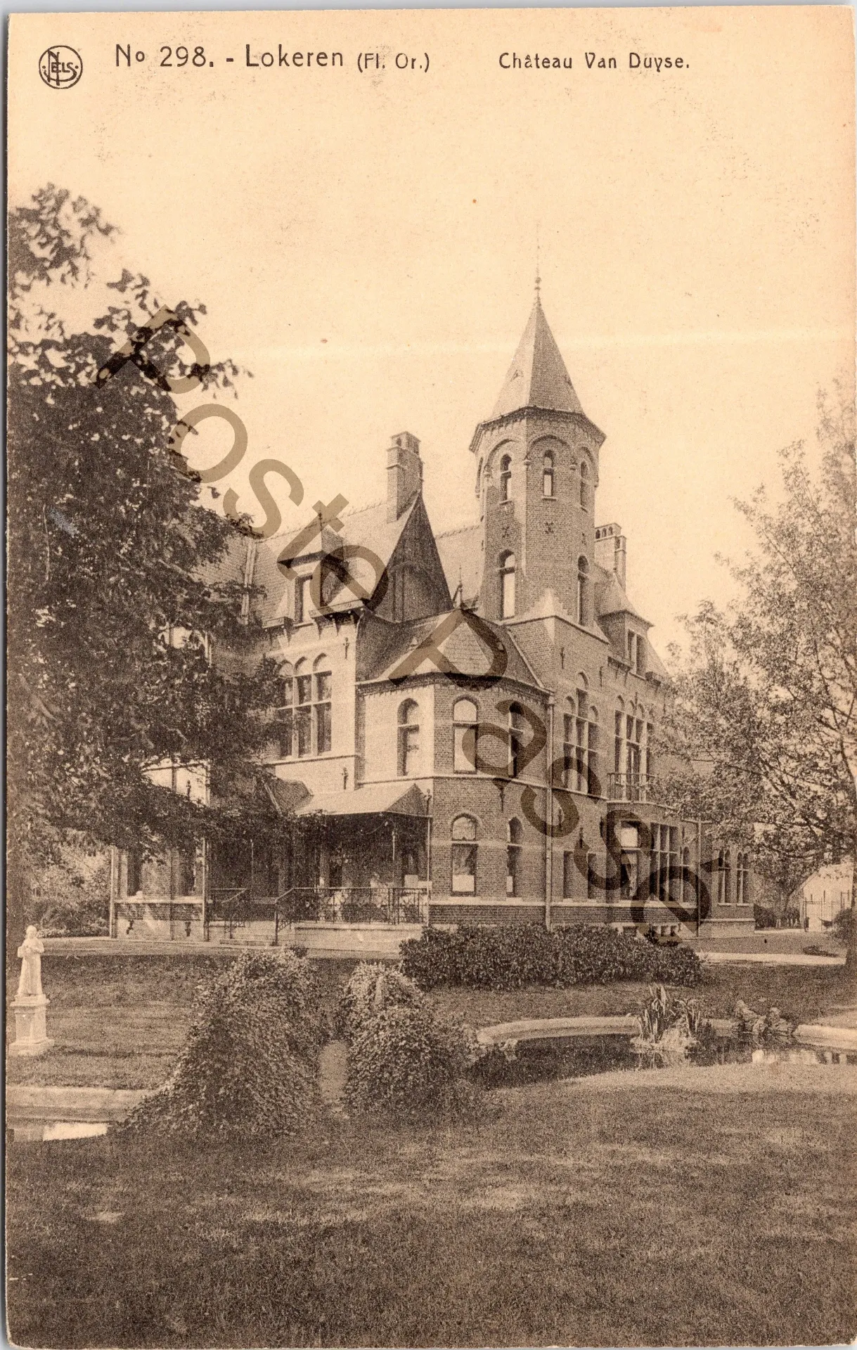 [Lokeren0181.jpg] Lokeren - "Château Van Duyse" - Kasteel Van Duyse met torentje en park